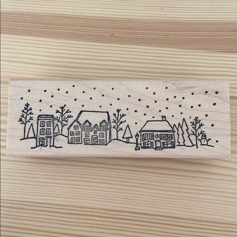 Paper Source Village with Snow Stamp Christmas